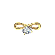 Bague Raffaella solitaire diamant naturel ovale 1.00 carat or jaune
